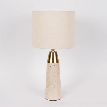 Φωτιστικό Επιτραπέζιο Μεταλλικό-Μαρμάρινο Μπεζ-Χρυσό 25x52εκ. ESTHETI 757-10128