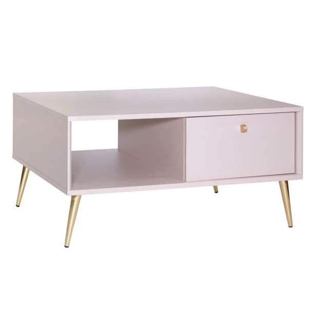 Τραπεζάκι Σαλονιού Ξύλινο-Μεταλλικό Ροζ-Χρυσό 87x66x43εκ. Rose iliadis 93764