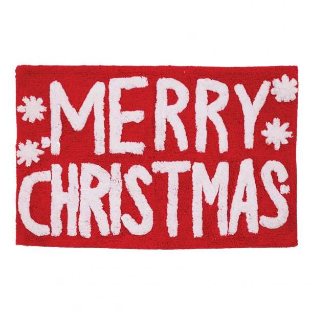 Χριστουγεννιάτικο Ταπέτο Μπάνιου Βαμβακερό 50x80εκ. Bathmats 0849 Red Das Home