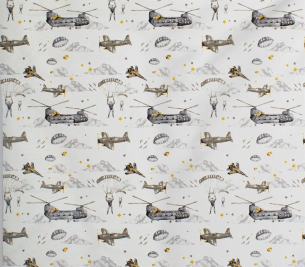 Σεντόνι Μεμονωμένο Μπεμπέ Βαμβακερό Λίκνου 80x110εκ. Airforce 195 White-Grey DimCol