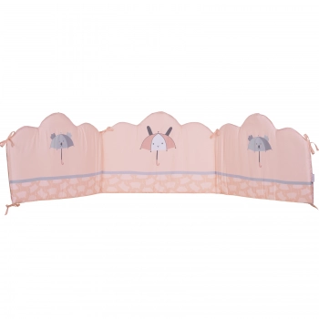 Πάντα Κούνιας Microfiber 45x195εκ. Digital Print Fun 4878 Γκρι-Λευκή-Ροζ Das Baby