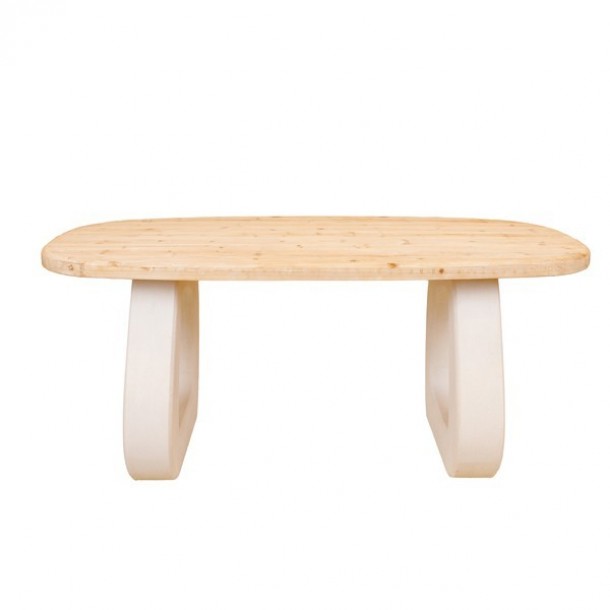 Τραπέζι Ξύλινο Mdf Λευκό-Natural 180x90x76εκ. ESTHETI 810-00022