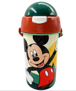 Παγούρι Πλαστικό Με Καλαμάκι Mickey 500ml-8x19εκ. Gim 50-3501