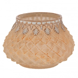 Κηροπήγιο Για Ρεσώ Γυάλινο-Μεταλλικό Κίτρινο 11,5x8εκ. iliadis 92579