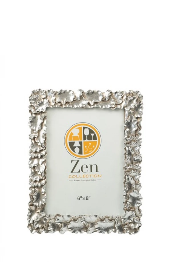 Κορνίζα Polyester Ασημί Με Φύλλα 15x20εκ. Zen Collection 26.14.52759