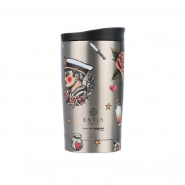 Θερμός Ποτήρι Ανοξείδωτος Travel Mug Old School Ink The Aegean 350ml-8x8x15εκ. Estia 01-31916