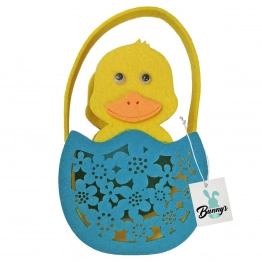 Καλάθι Τσόχινο Πουλάκι Σε Αυγό 10x8x18εκ. Bunny's 73-1979