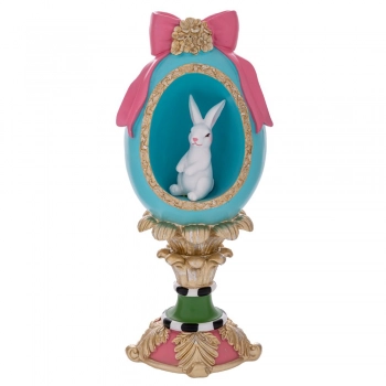 Διακοσμητικό Πασχαλινό Αυγό Με Λαγό Polyresin 13x12x31εκ. iliadis 92396