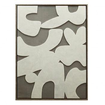 Πίνακας 3D Καμβάς Mdf-Ps Plastic Γκρι-Μπεζ ESPIEL 60x80εκ. FAL301