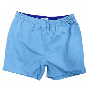 Μαγιό Ανδρικό Μονόχρωμο Ναύλον Γαλάζιο Με Διχτάκι & Τσέπες 42-2952