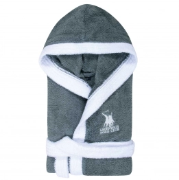 Μπουρνούζι Παιδικό Με Κέντημα Βαμβακερό 8 Ετών Essential 8623 Dark Grey Greenwich Polo Club