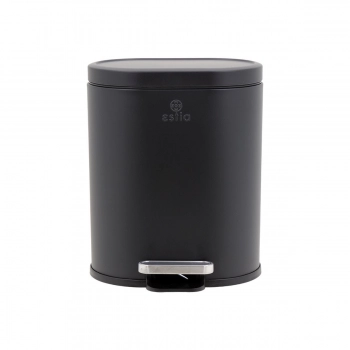 Καλάθι Απορριμάτων 6lt Μεταλλικό Soft Close Μαύρο Ovoid Estia 24,4x21,5x2,4εκ. 02-21436