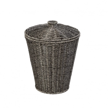 Καλάθι Με Καπάκι Ψάθινο Γκρι ESPIEL 25x25x35εκ. KOD237