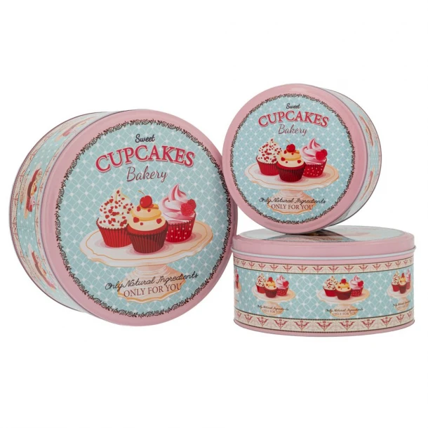 Κουτί Σετ 3τμχ Μεταλλικό Στρογγυλό 20x9εκ.-17x8εκ.-13,5x7εκ. iliadis 89949