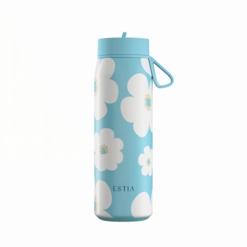 Θερμός Με Καλαμάκι Ανοξείδωτος Blue Daisy Pulse Save The Aegean Estia 500ml 01-42646