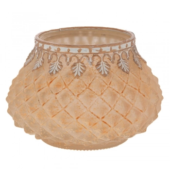 Κηροπήγιο Για Ρεσώ Γυάλινο-Μεταλλικό Κίτρινο 11,5x8εκ. iliadis 92579