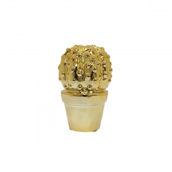 Διακοσμητικός Κάκτος Κεραμικός Χρυσός Art Et Lumiere 9x9x15εκ. 02869