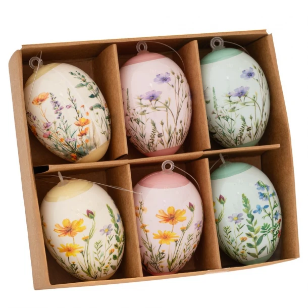 Σετ 6τμχ Αυγά Κρεμαστά Πλαστικά Με Σχέδια 4x4x6εκ. iliadis 92817