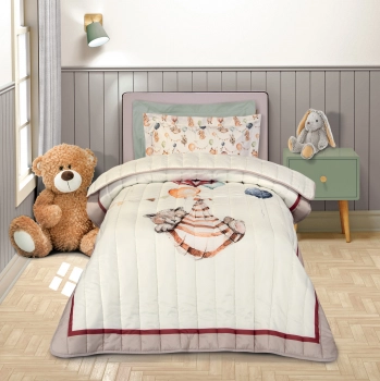 Πάπλωμα Microfiber Παιδικό Μονό 160x220εκ. Essential 8850 Μπεζ-Μπορντώ-Ώχρα Greenwich Polo Club