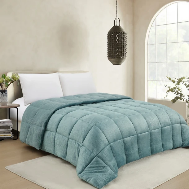 Κουβερτοπάπλωμα Flannel-Sherpa Υπέρδιπλο 220x240εκ. Shelby Sky Melinen 20005067