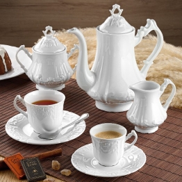 Σετ Φλυτζάνια Καφέ 6τμχ Πορσελάνης 110ml Regina White CRYSPO TRIO 53.000.17