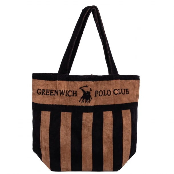 Τσάντα Θαλάσσης Βαμβακερή 55x40εκ. Essential 5233 Brown Greenwich Polo Club