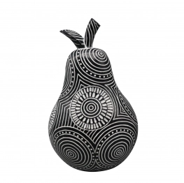 Διακοσμητικό Επιτραπέζιο Αχλάδι Polyresin Μαύρο-Λευκό ESPIEL 18,2x15x27,5εκ. FIG225