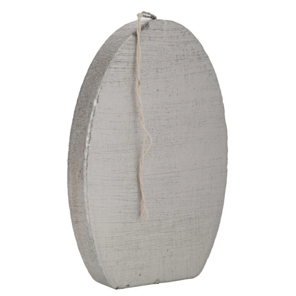 Κερί Αυγό 12x18εκ. Ρουστίκ Ασημί Μεταλλιζέ iliadis 91185