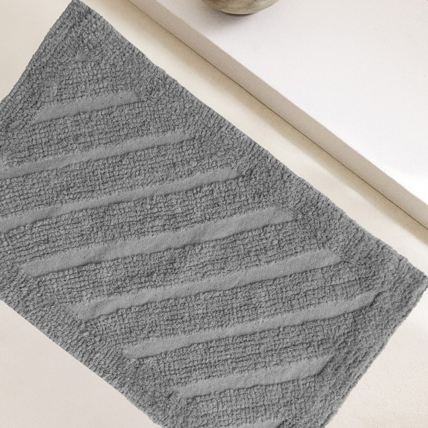 Ταπέτο Μπάνιου Αντιολισθητικό Βαμβακερό 40x60εκ. Task Light Grey Melinen 20003559