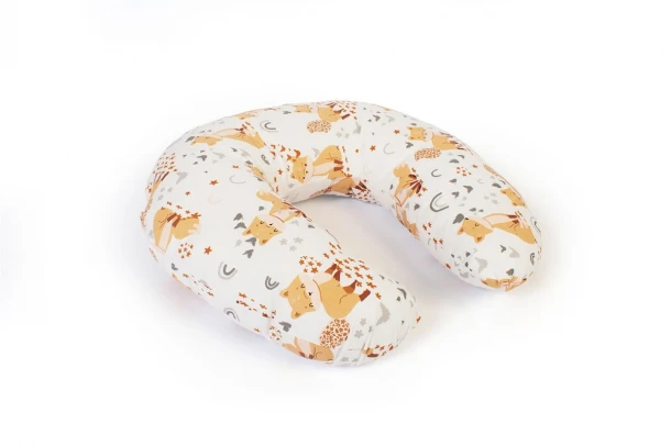 Μαξιλάρι Θηλασμού Βαμβακερό 60x50x15εκ. Cute Fox 02 White-Beige DimCol