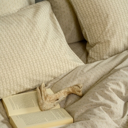 Ζεύγος Μαξιλαροθήκες Polycotton 50x70εκ. Layla Beige Casual Line Mini Melinen 20004773