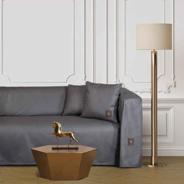 Ριχτάρι Polyester Leather Like Τριθέσιος 180x300εκ. Premium 3927 Γκρι Greenwich Polo Club