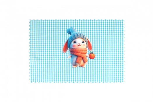 Σουπλά Παιδικό Polyester 35x50εκ. Winter Bunny 39 Σιέλ DimCol