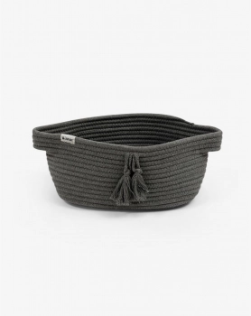 Καλαθάκι Από Βαμβακερό Σχοινί 40x14x20εκ. Ανθρακί Minene 12320009390OS
