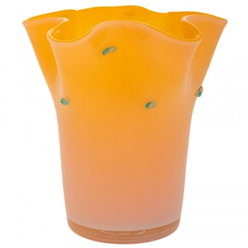 Βάζο Χειροποίητο Γυάλινο Κίτρινο 20x20εκ. iliadis 90114