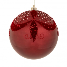 Χριστουγεννιάτικη Μπάλα Πλαστική Περλέ Μπορντώ 15εκ. iliadis 90955