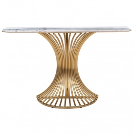 Κονσόλα Μεταλλική-Κεραμική Χρυσή-Marble 130x40x80εκ. iliadis 91681