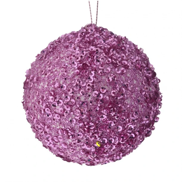 Χριστουγεννιάτικη Μπάλα Polyfoam Ροζ Glitter 8εκ. iliadis 83497