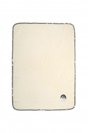 Κουβέρτα Πικέ Κούνιας 100x160εκ. Με Κέντημα Cloudy Bear 177 Ecru-Grey DimCol