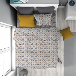 Πάπλωμα Παιδικό Βαμβακερό Μονό 160x240εκ. Fox 527 Grey DimCol 32111123056
