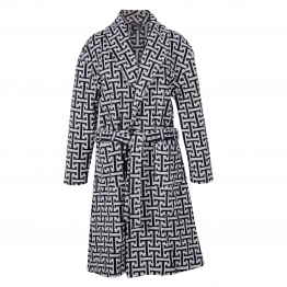 Μπουρνούζι Ενηλίκων Βαμβακερό Ζακάρ Large Essential 3094 Γκρι-Μαύρο Greenwich Polo Club