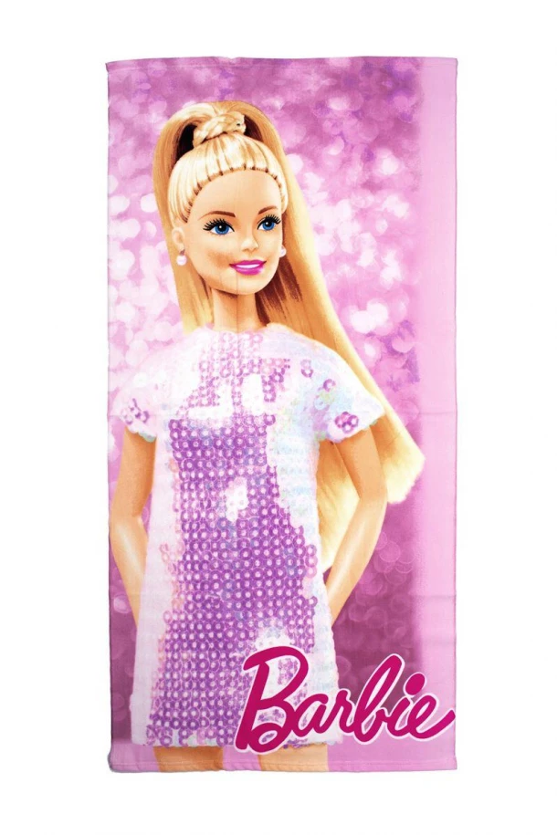 Πετσέτα Θαλάσσης Παιδική Quick Dry Microfiber 70x140εκ. Mattel Barbie 85 Pink Dimcol