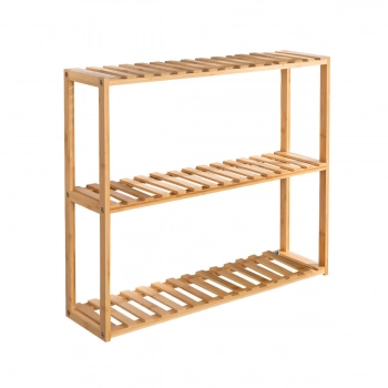 Ραφιέρα Δαπέδου-Επιτοίχια Με 3 Ράφια Bamboo Natural 60x15x51εκ. Essentials Estia 02-37826