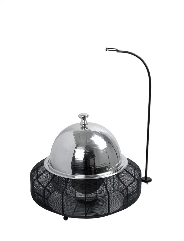 Επιτραπέζιο Θερμαινόμενο Σκεύος Μαύρο Chaffing Dish Gel Wax ESPIEL 50x50x42-69εκ.-6lt TAF107