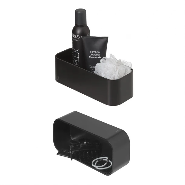 Ράφι Επιτοίχιο Πλαστικό Μαύρο 25x11x8εκ. Tiger 2-Store 1500010746