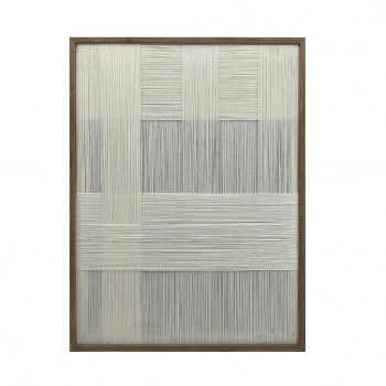 Πίνακας Με Ξύλινη Κορνίζα Και Νήμα Μπεζ-Γκρι ESPIEL 60x3x80εκ. NIM109