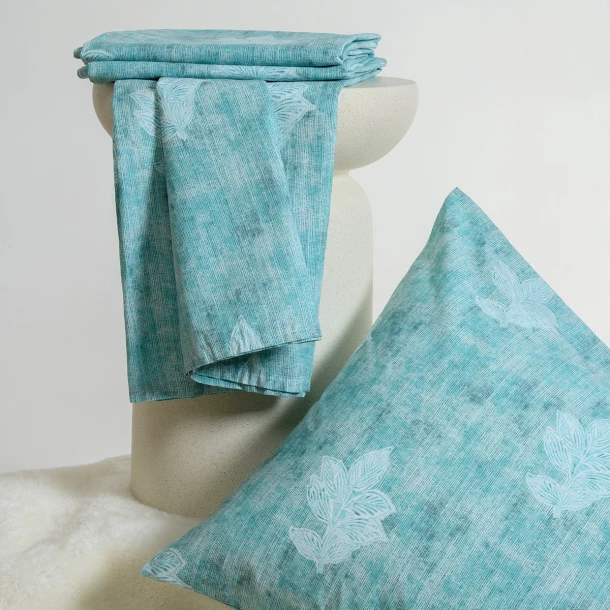 Σετ Σεντόνι Με 2 Μαξιλαροθήκες Polycotton Υπέρδιπλο Με Λάστιχο 160x200+32εκ. Paloma Petrol Melinen 20006385