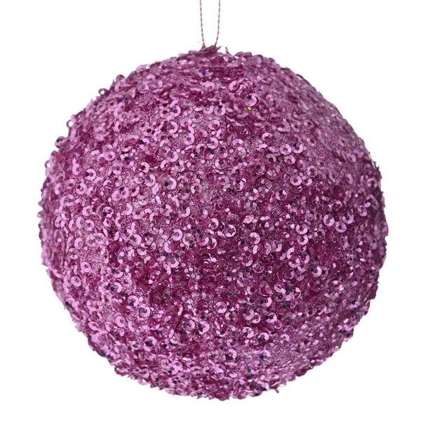 Χριστουγεννιάτικη Μπάλα Polyfoam Ροζ Glitter 12εκ. iliadis 83521