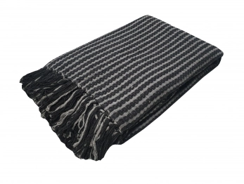 Ριχτάρι Υφαντό Polycotton Τετραθέσιος 180x350εκ. Black-Light Grey Komvos Home 7012088-3