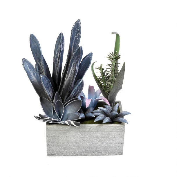 Γλαστράκι Με Παχύφυτο Γκρι 38εκ. ESPIEL MAP233K4